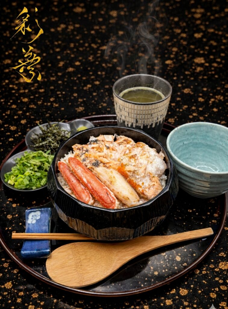 赤坂でイバラ蟹が70%オフ|北海道直送5,400円の特別企画【彩葉】高級居酒屋・赤坂グルメ
蟹のひつまぶし