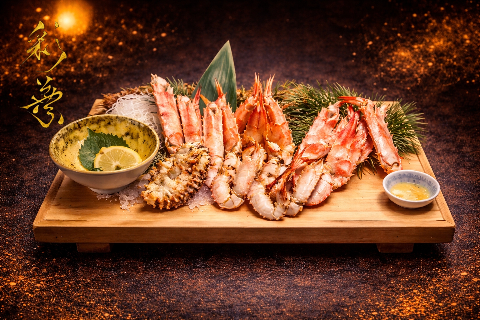 北海道直送の蟹を味わえる彩葉の看板料理