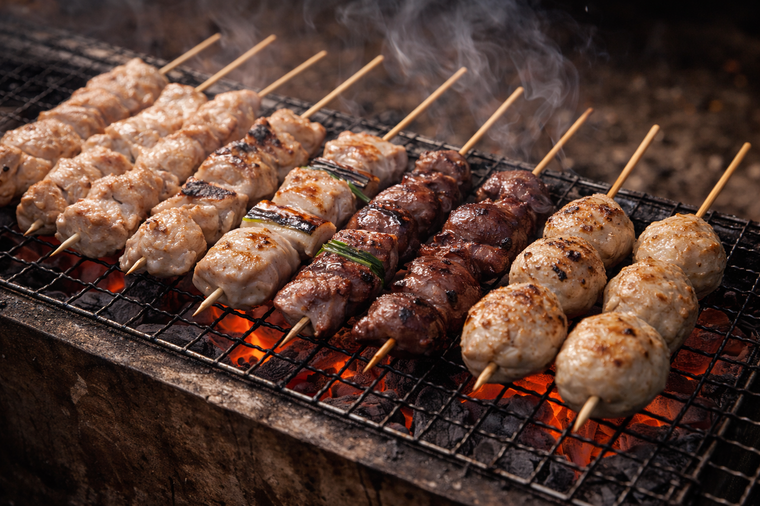 炭火で香ばしく焼き上げた赤坂の焼き鳥