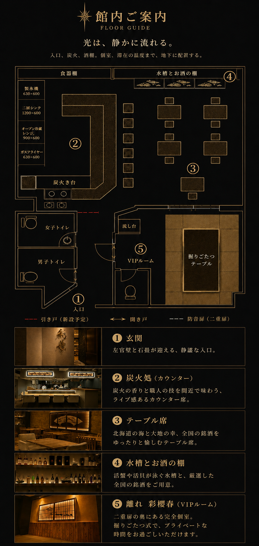 彩葉の店内図面と個室配置