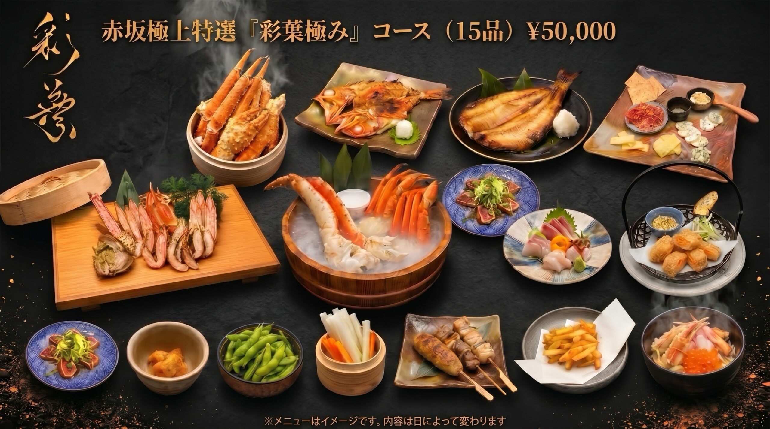 Premium course with crab at IROHA Akasaka