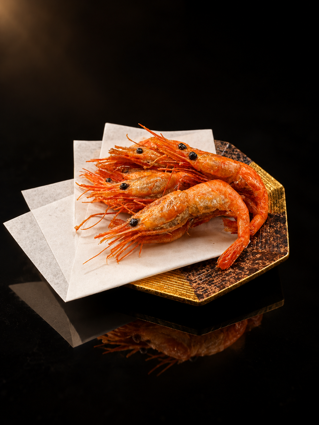 彩葉の甘海老の丸揚げ